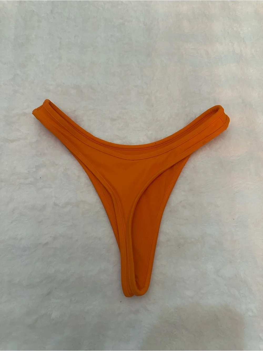 New! Frankie's Bikinis x PINK Orange High-Cut Thong Bikini Bottom 39099